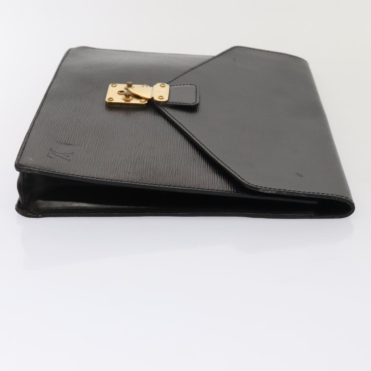 Louis Vuitton Senateur Black Leather Clutch Bag