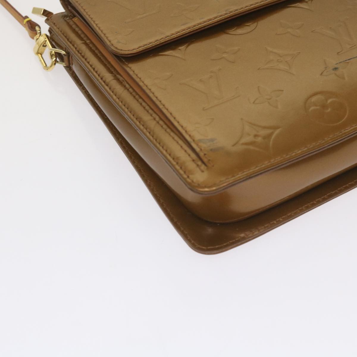 Louis Vuitton Mott Copper Patent Leather Handbag