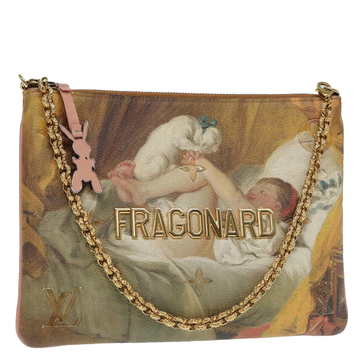 Louis Vuitton Pochette Plat Beige Leather Shoulder Bag