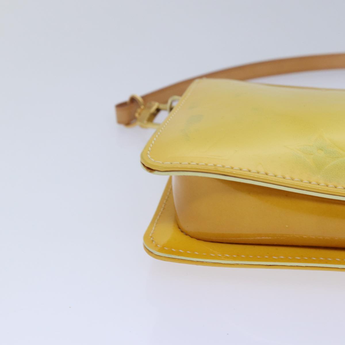 Louis Vuitton Lexington Yellow Patent Leather Clutch Bag