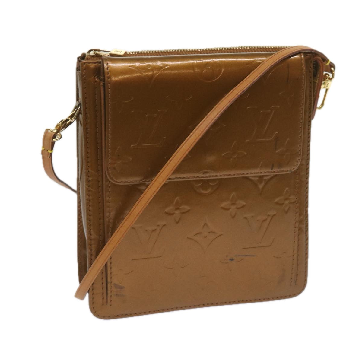 Louis Vuitton Mott Copper Patent Leather Handbag