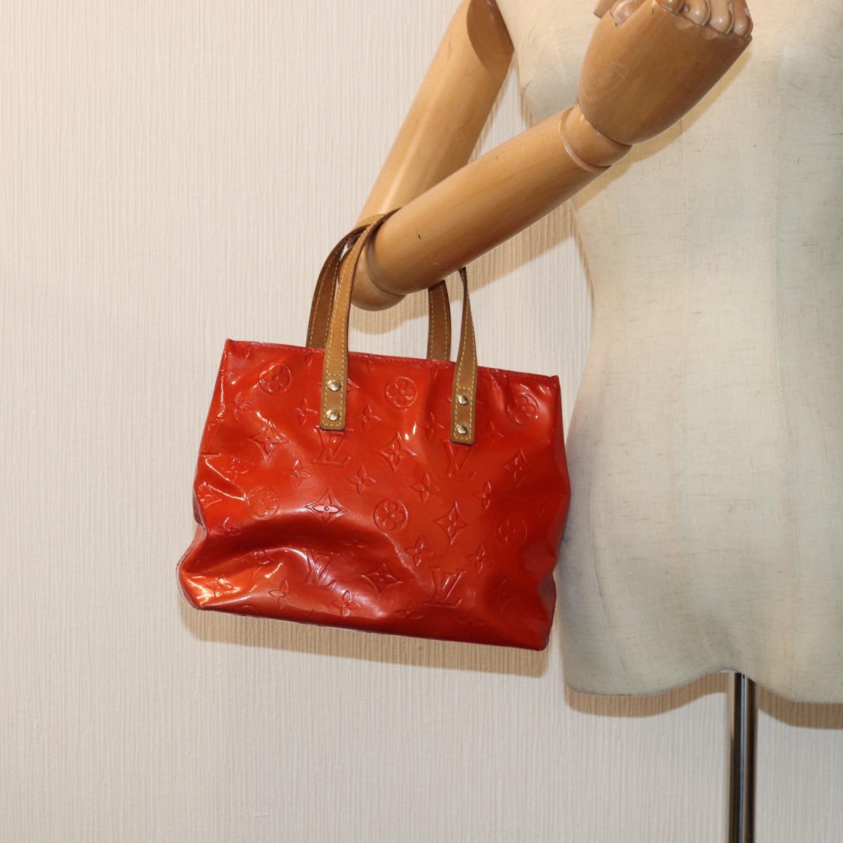 Louis Vuitton Reade Red Patent Leather Handbag