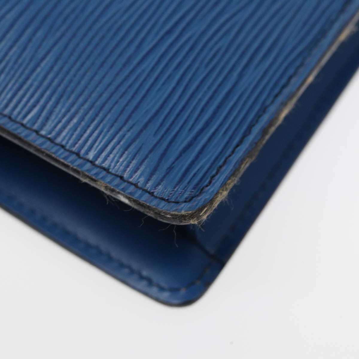 Louis Vuitton Montaigne Blue Leather Clutch Bag