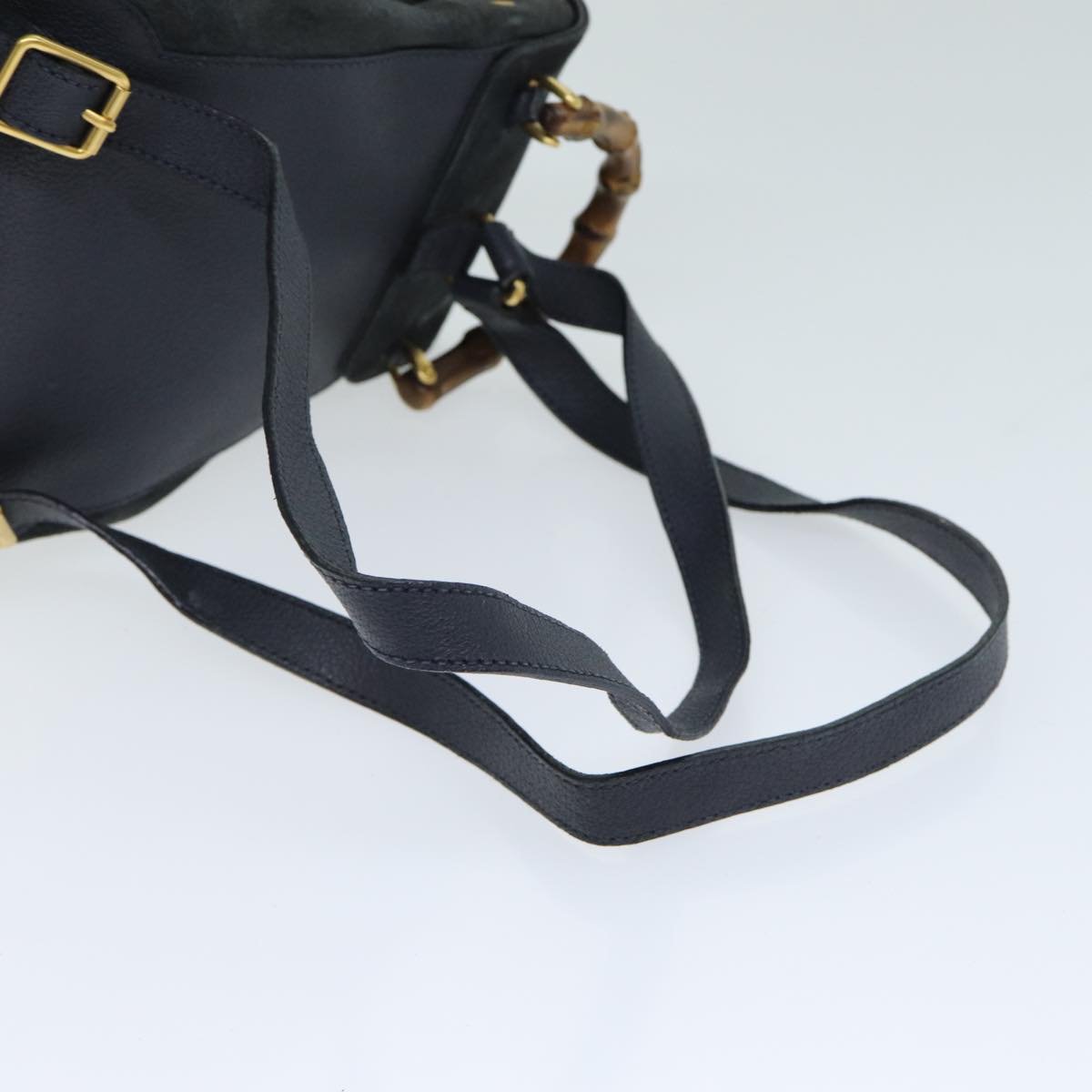 Gucci Bamboo Black Suede Backpack Bag