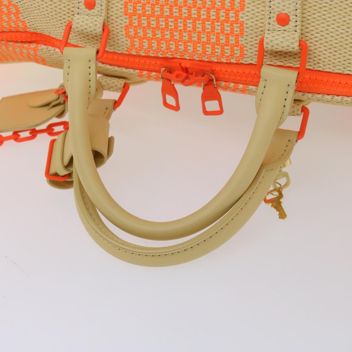 Louis Vuitton Keepall Bandouliere 50 Orange Canvas Travel Bag