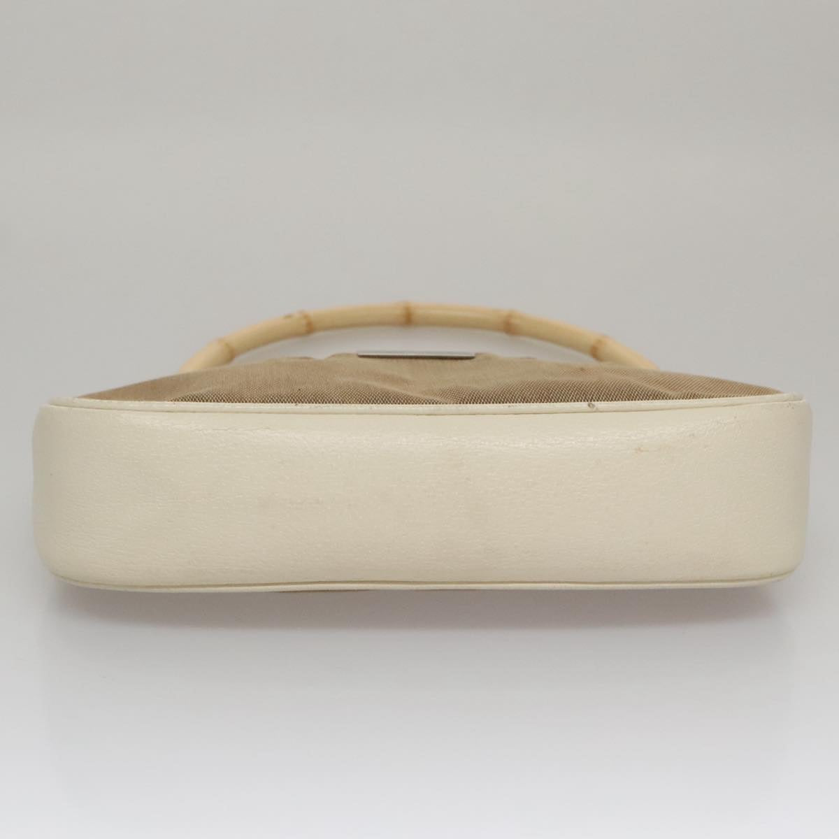 Gucci Bamboo Beige Canvas Shoulder Bag