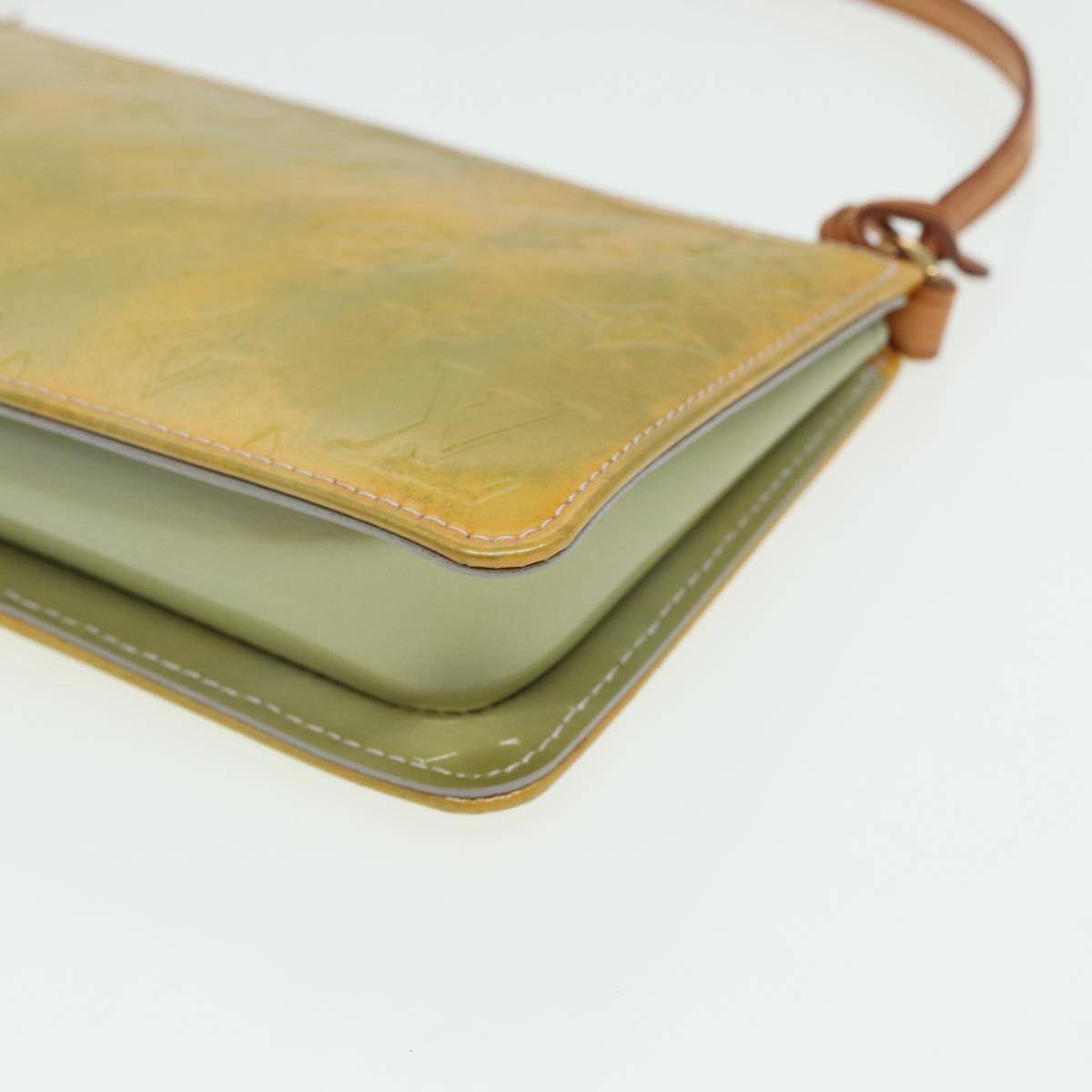 Louis Vuitton Lexington Yellow Patent Leather Clutch Bag