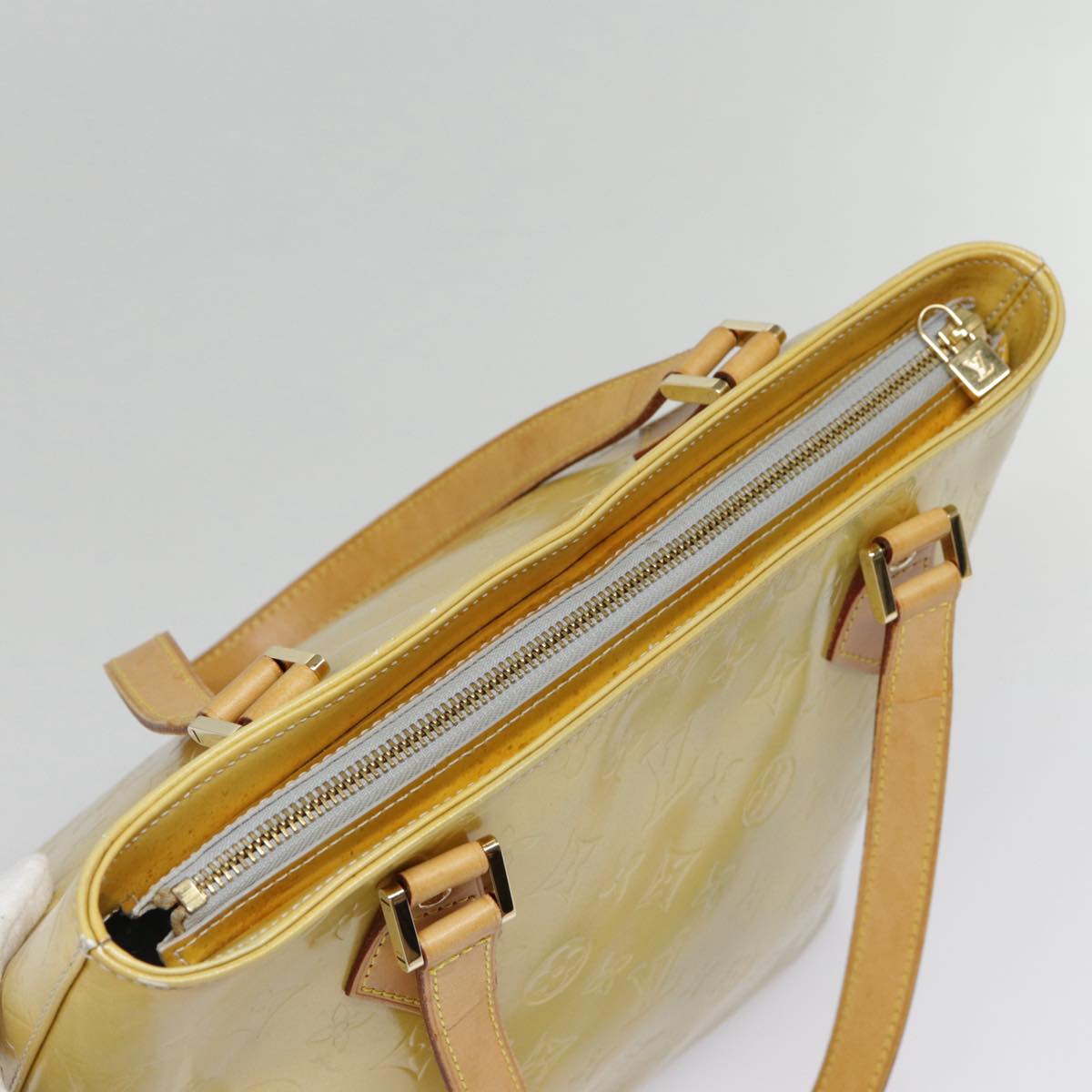 Louis Vuitton Houston Yellow Patent Leather Handbag