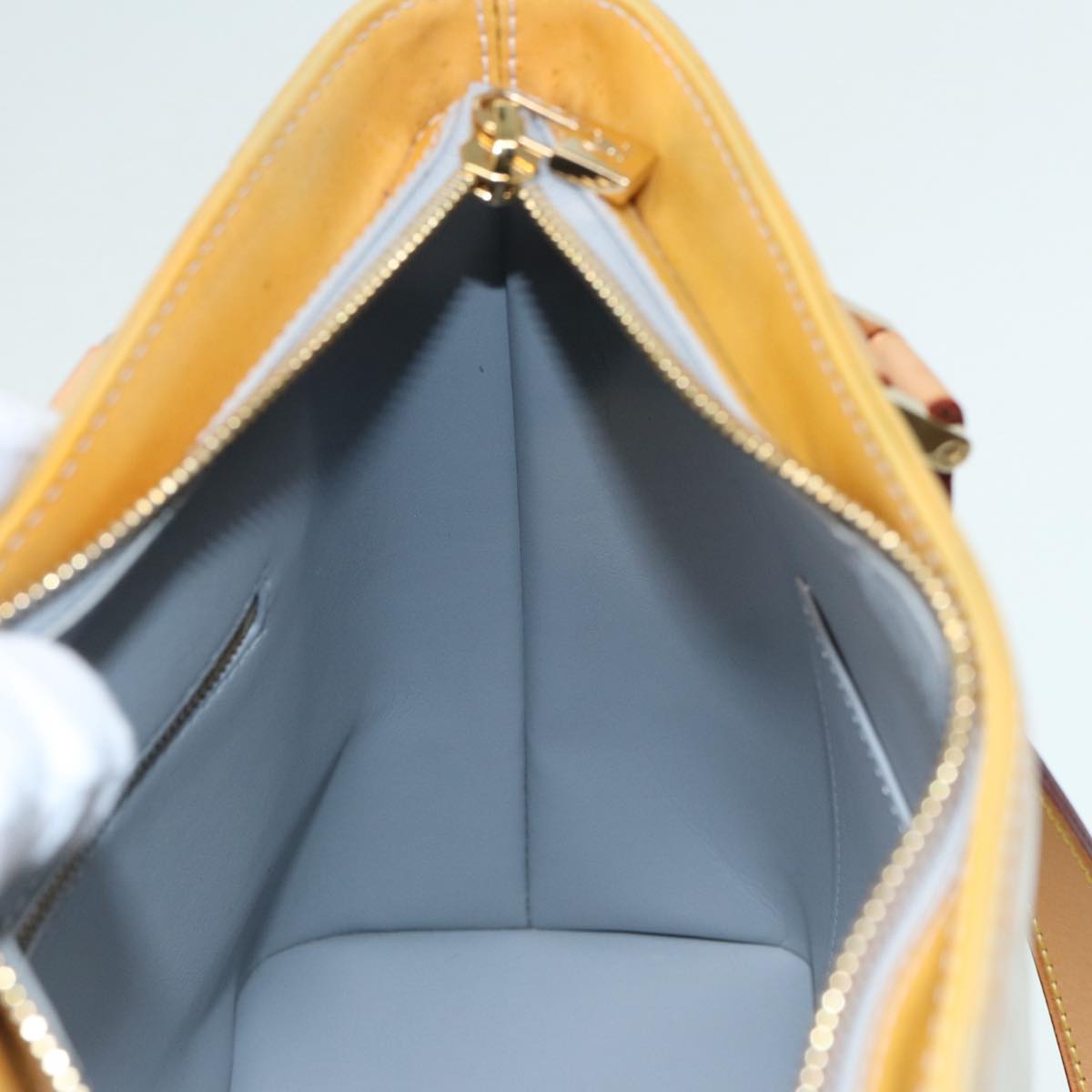 Louis Vuitton Houston Beige Patent Leather Handbag