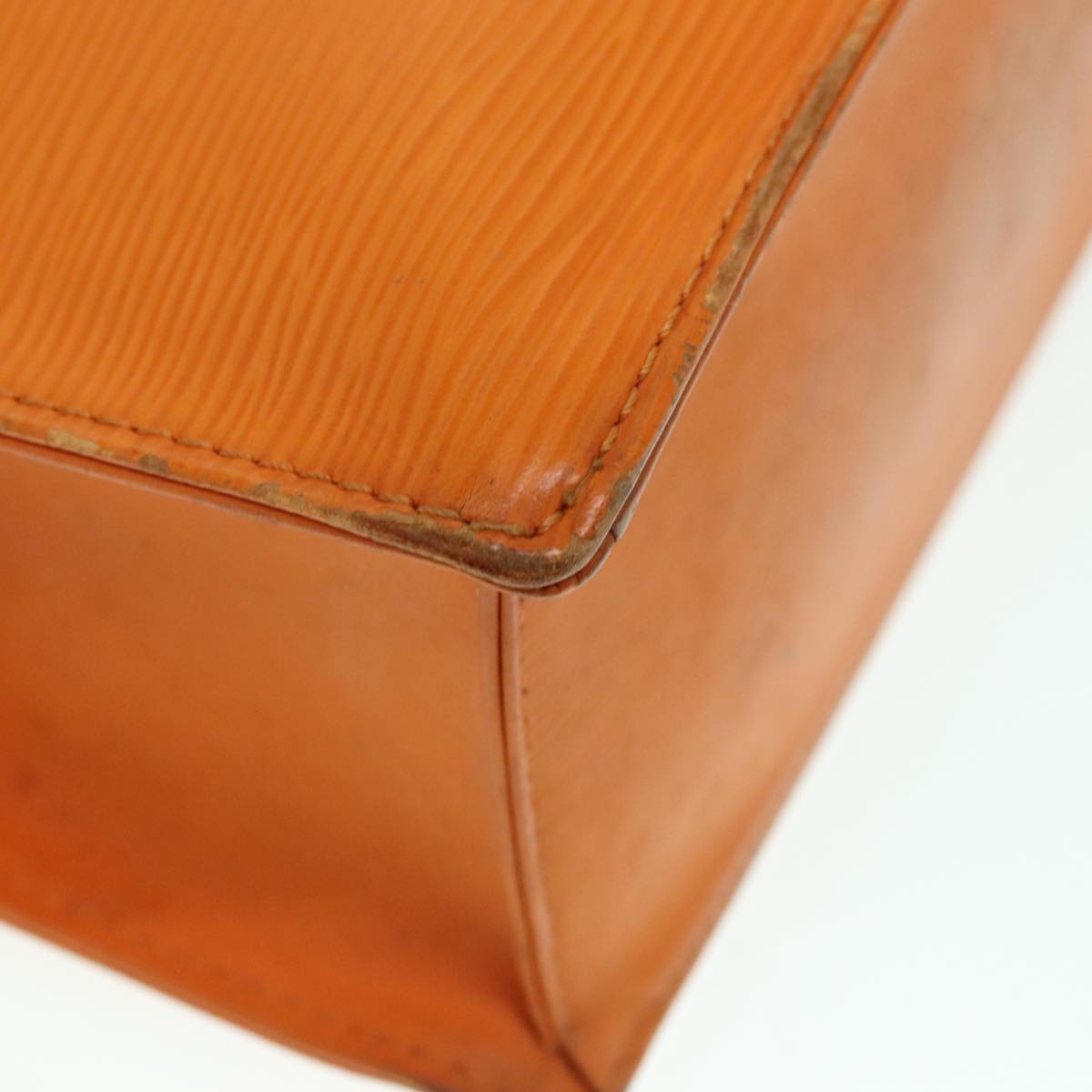 Louis Vuitton Sac Plat Orange Leather Tote Bag