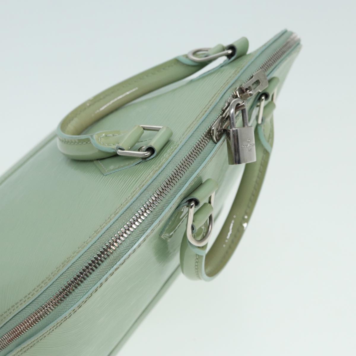Louis Vuitton Alma Green Leather Handbag