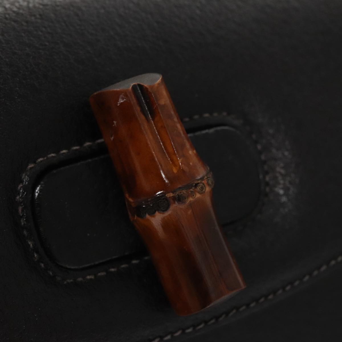 Gucci Bamboo Black Leather Handbag