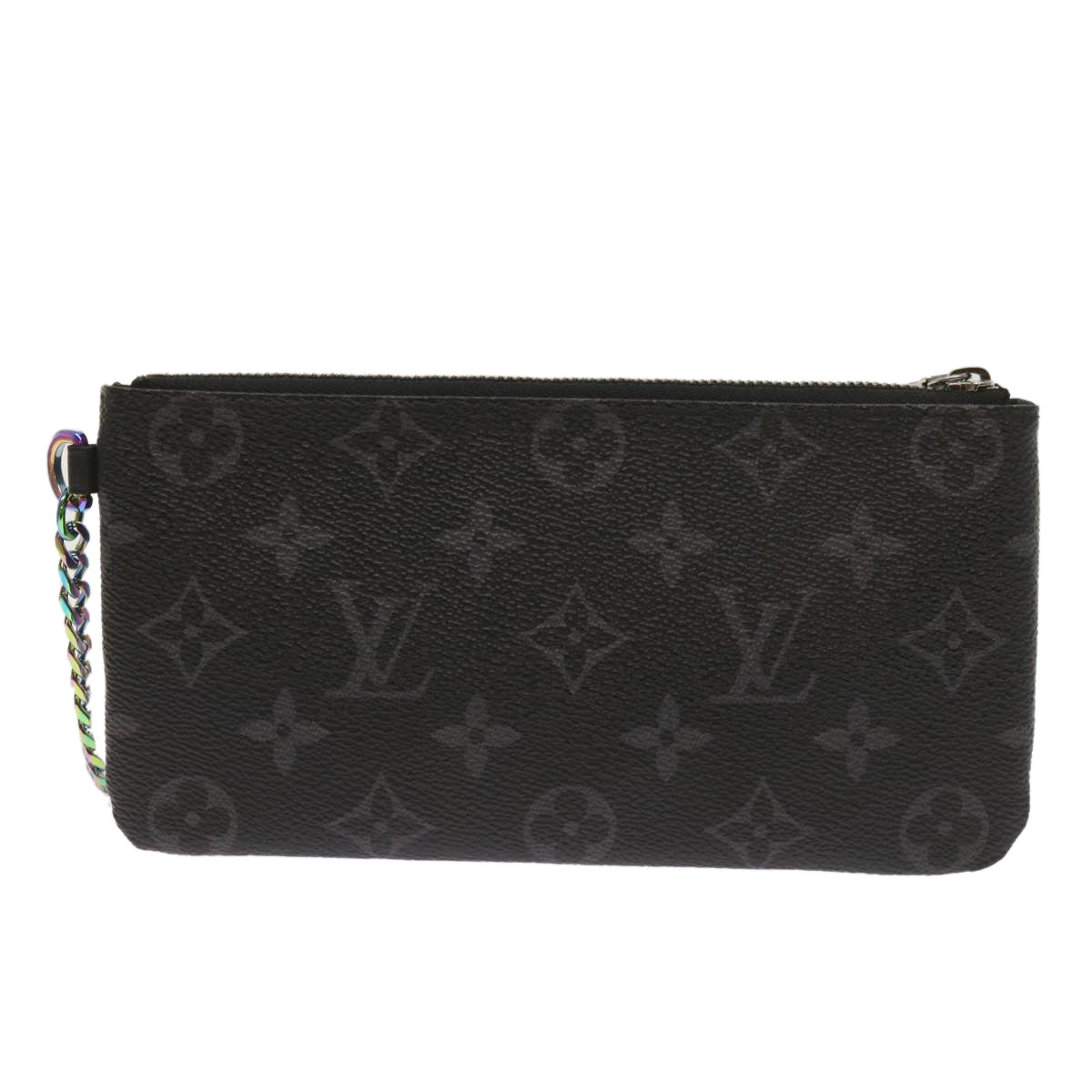 Louis Vuitton Pochette Clés Black Canvas Clutch Bag