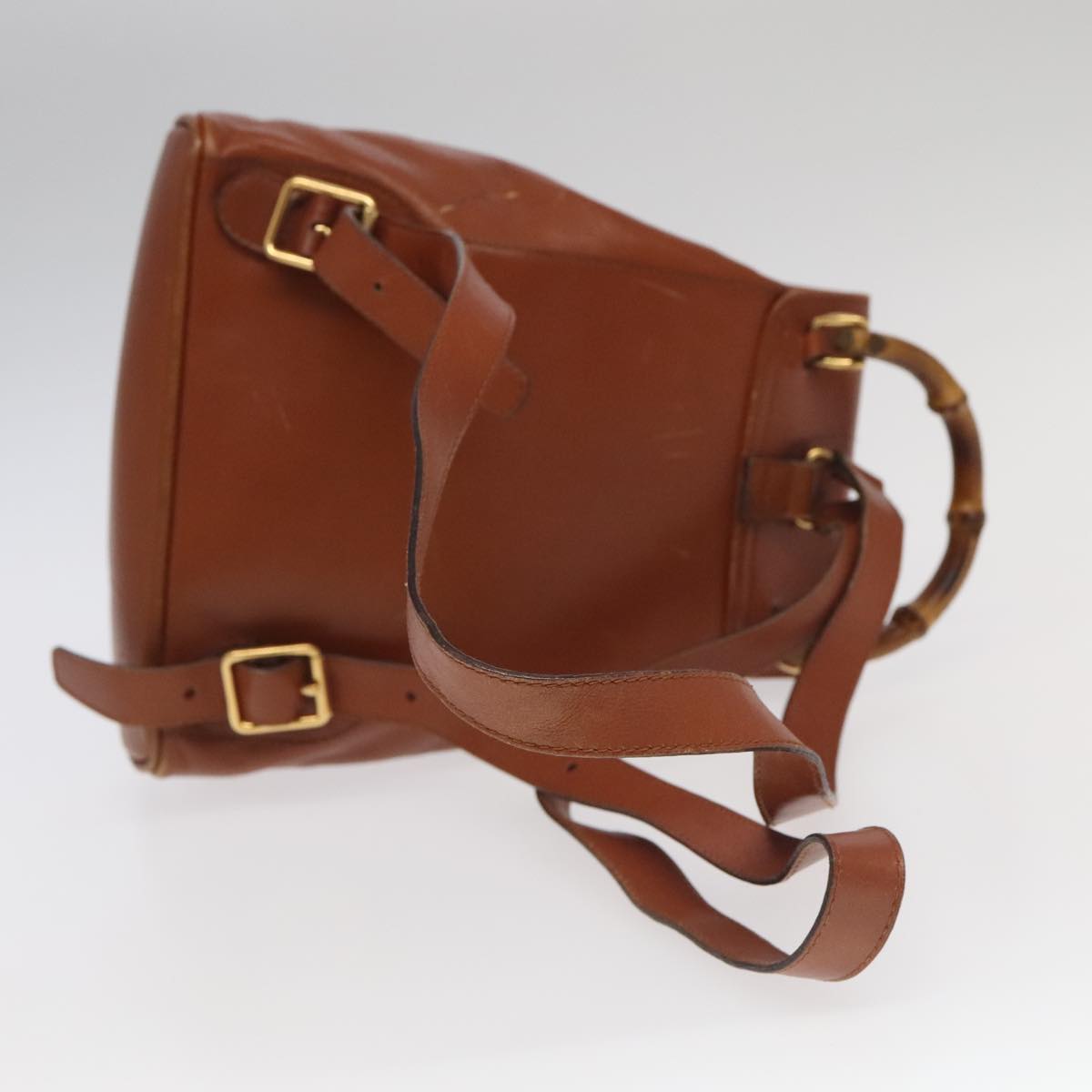Gucci Bamboo Brown Leather Backpack Bag
