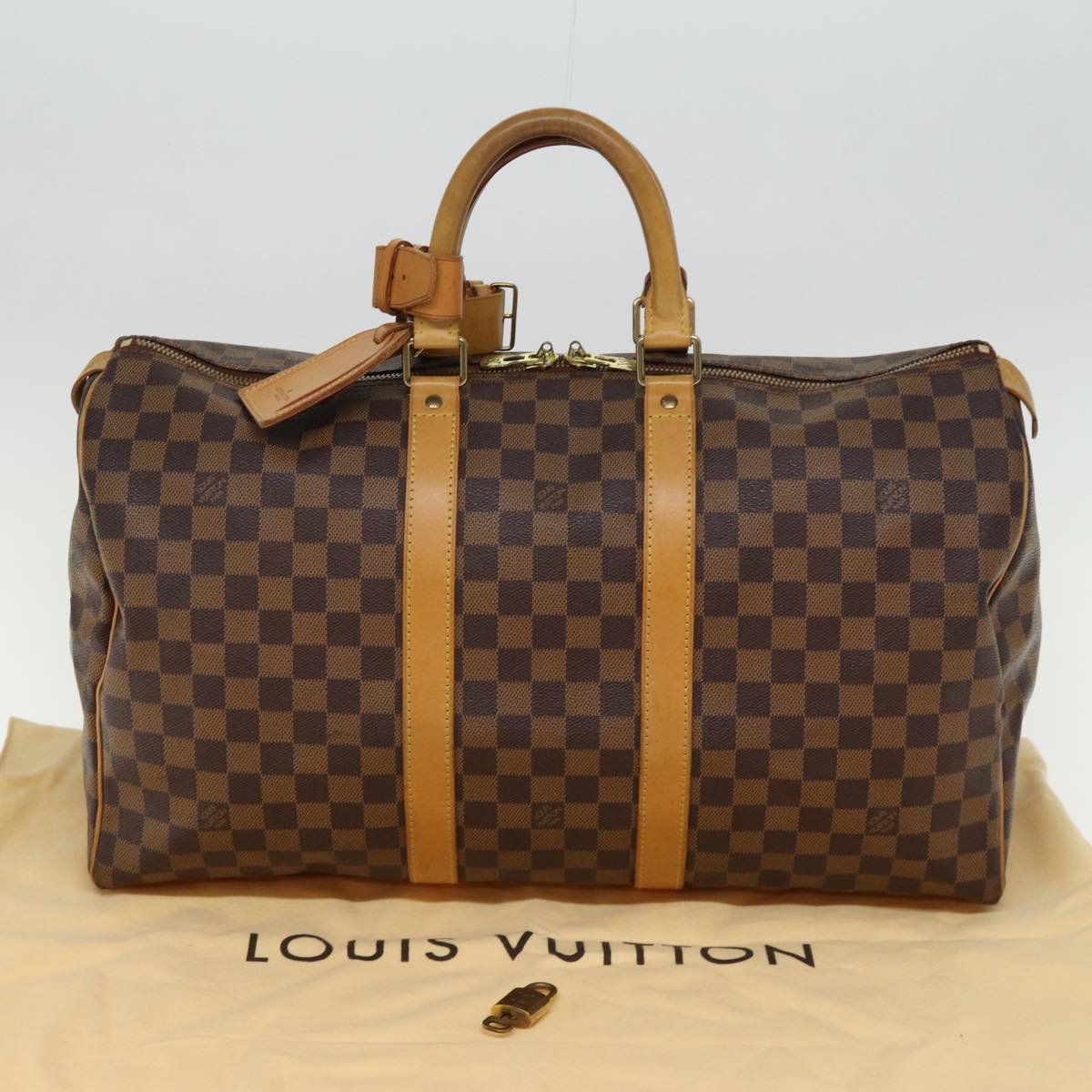 Louis Vuitton Keepall 45 Brown Canvas Travel Bag