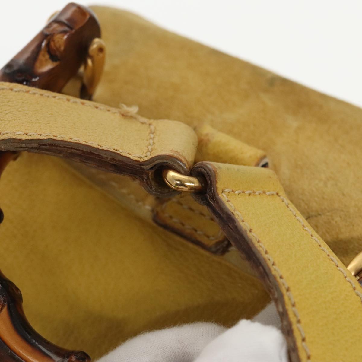 Gucci Bamboo Yellow Leather Backpack Bag