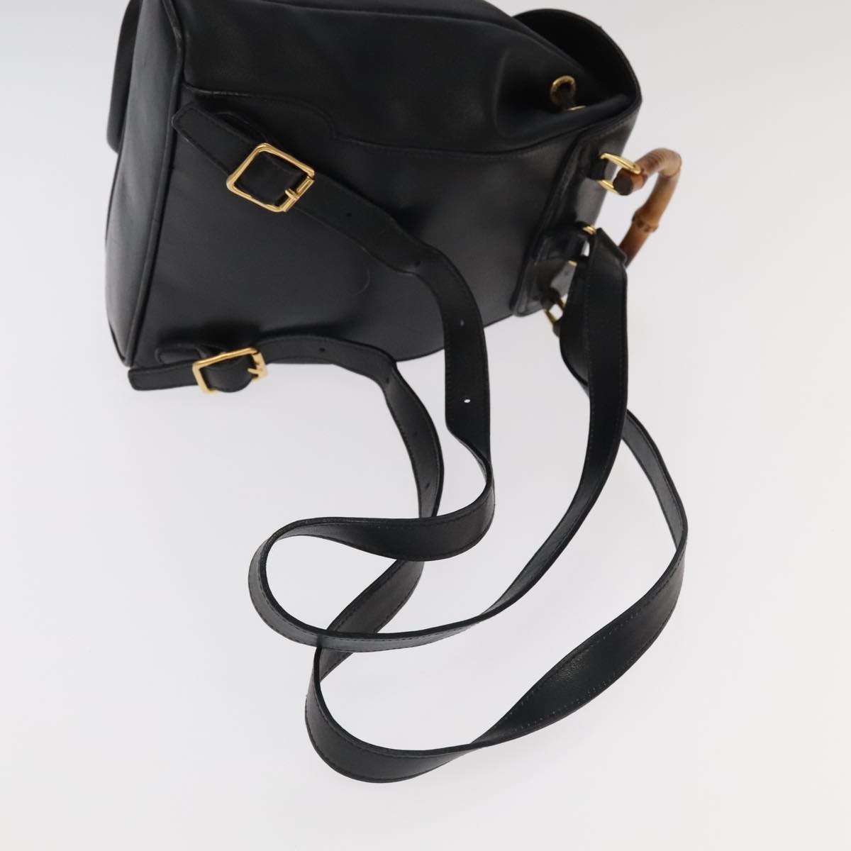 Gucci Bamboo Black Leather Backpack Bag