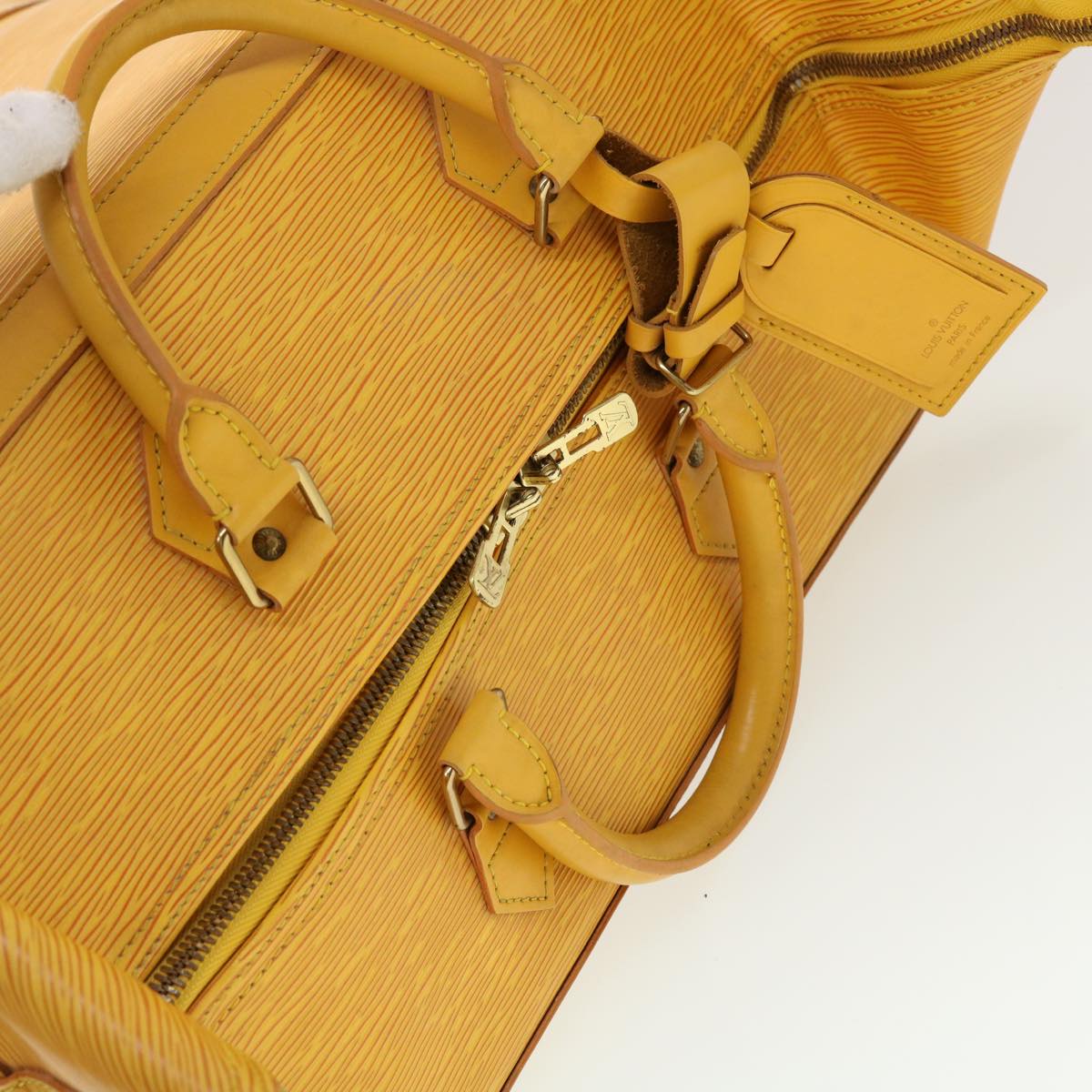 Louis Vuitton Boston Yellow Leather Travel Bag