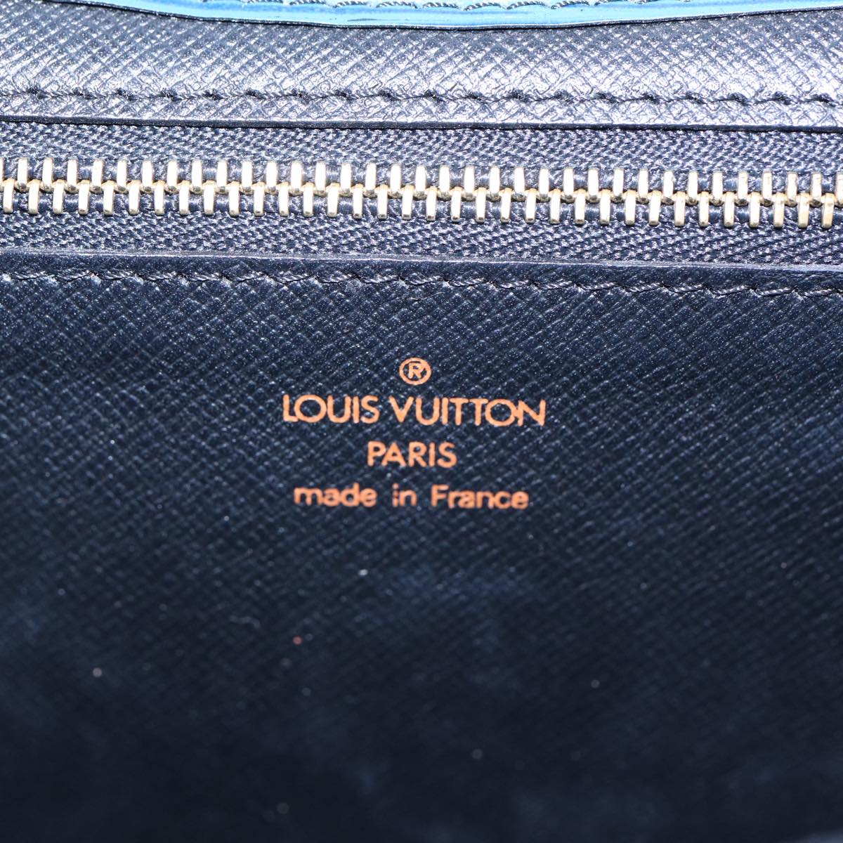 Louis Vuitton Montaigne Blue Leather Clutch Bag