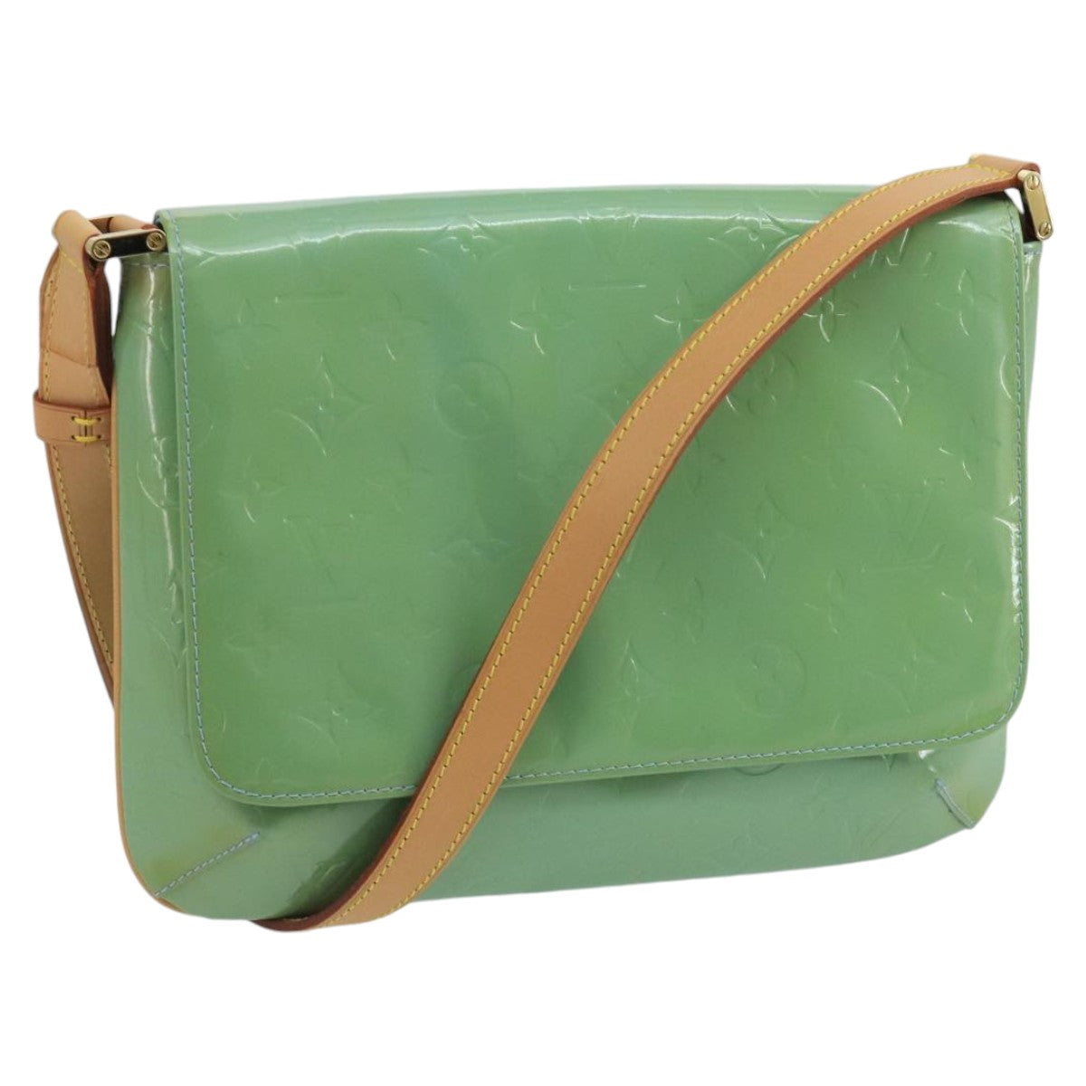 Louis Vuitton Thompson Green Patent Leather Shoulder Bag