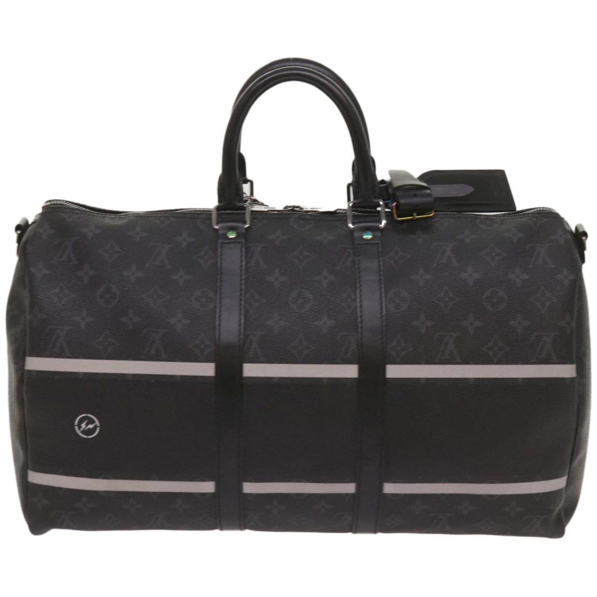 Louis Vuitton Keepall Bandouliere 45 Black Canvas Travel Bag