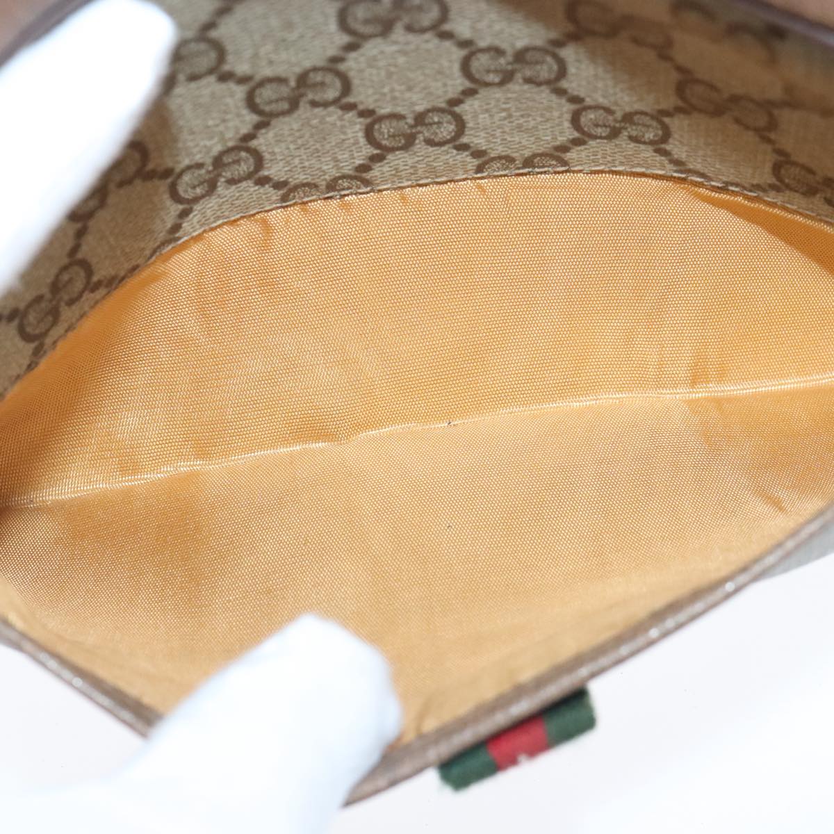 Gucci Sherry Beige Canvas Shoulder Bag