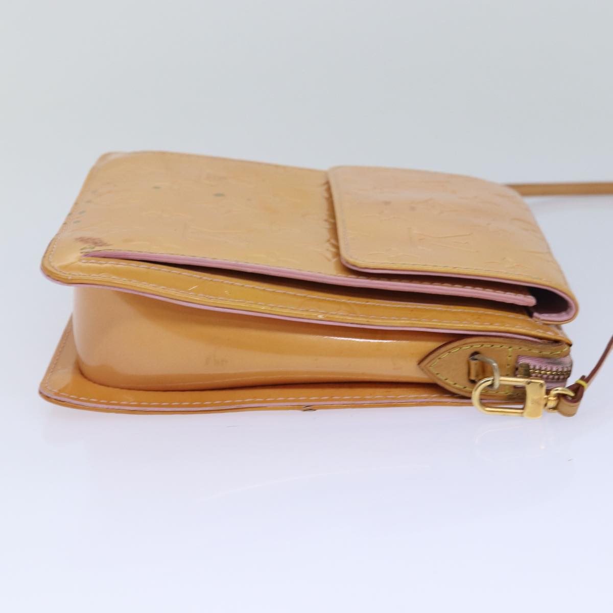 Louis Vuitton Mott Beige Patent Leather Clutch Bag