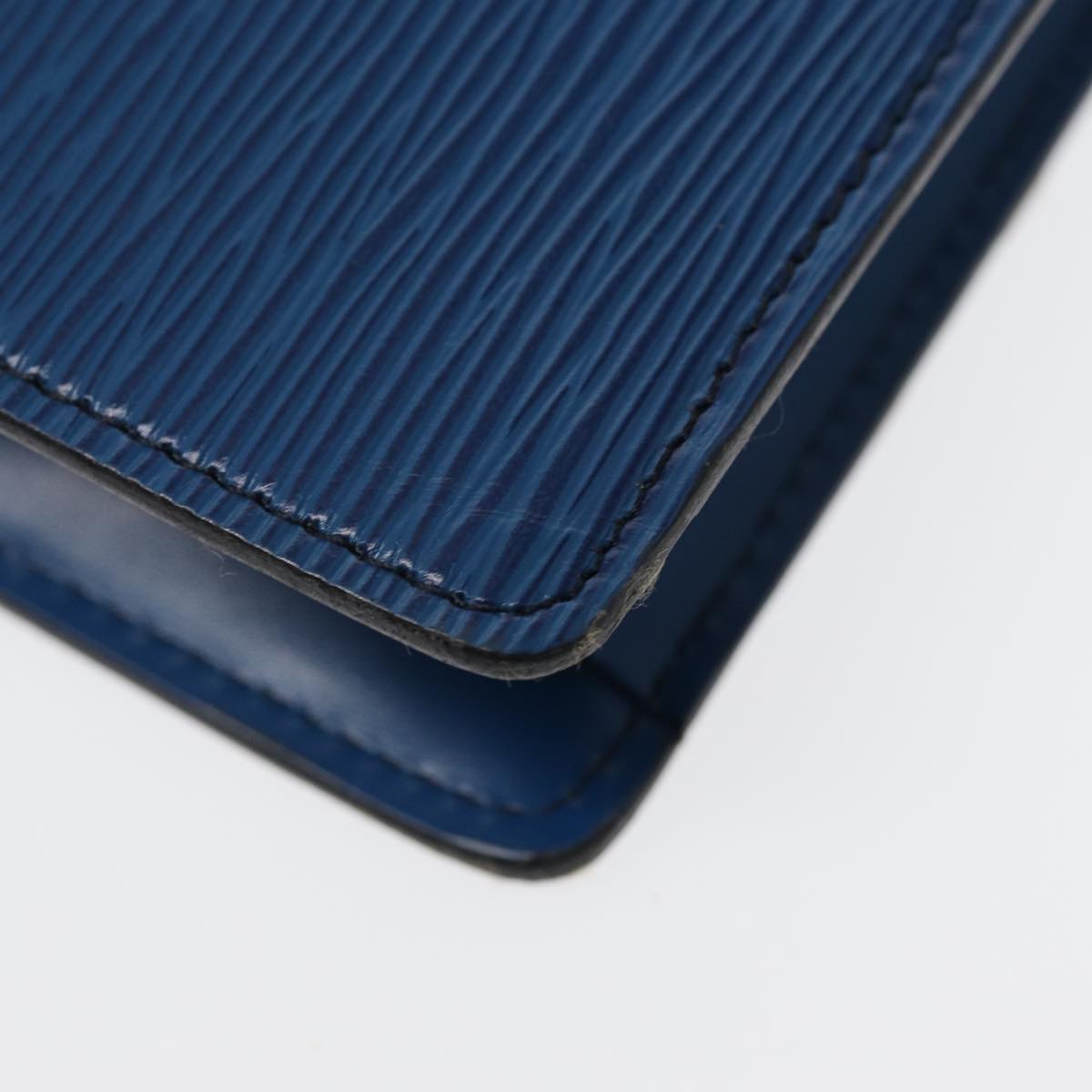 Louis Vuitton Montaigne Blue Leather Clutch Bag