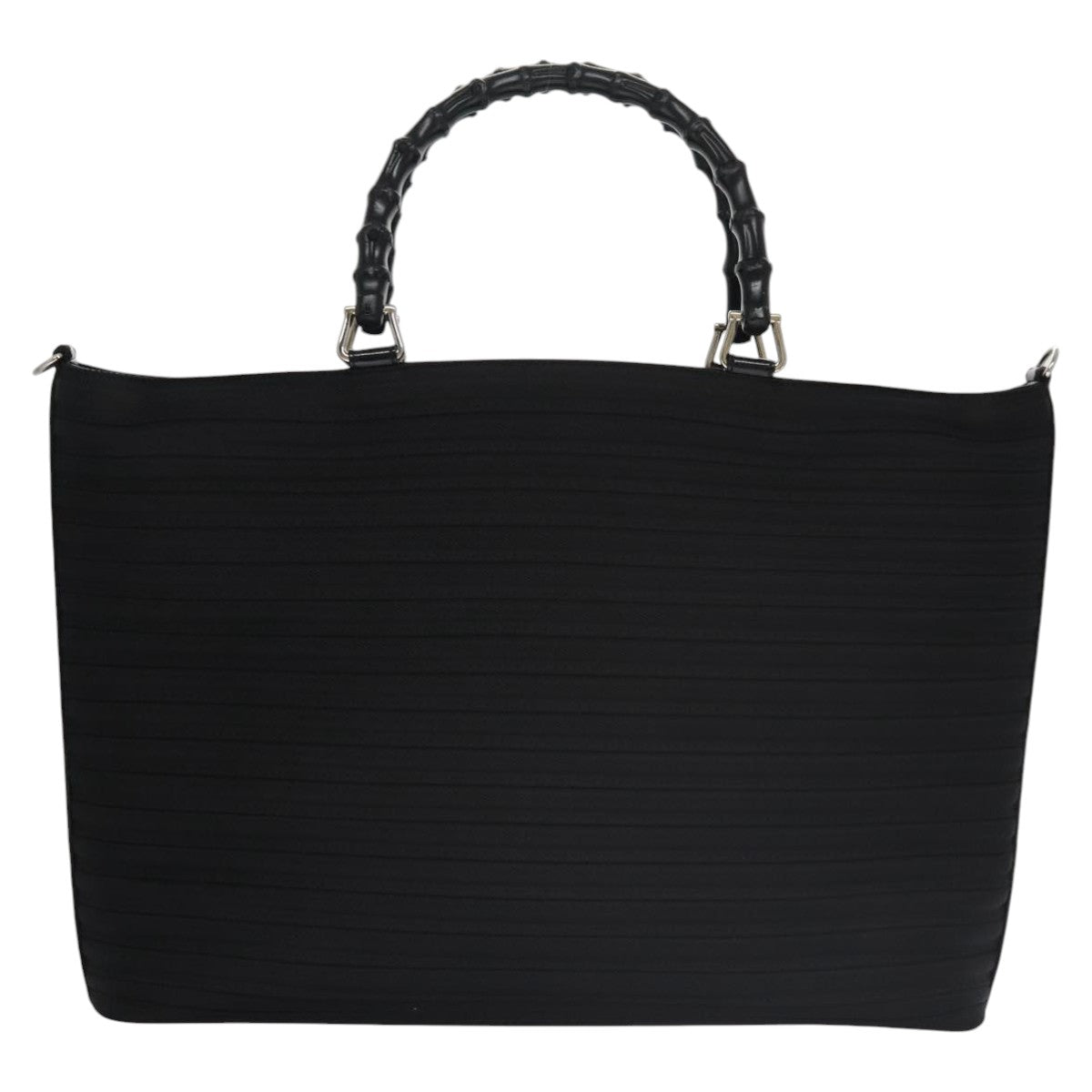 Gucci Bamboo Black Canvas Handbag ()