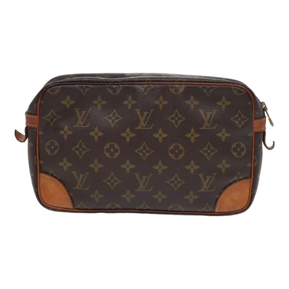 Louis Vuitton Compiegne 28 Brown Canvas Clutch Bag