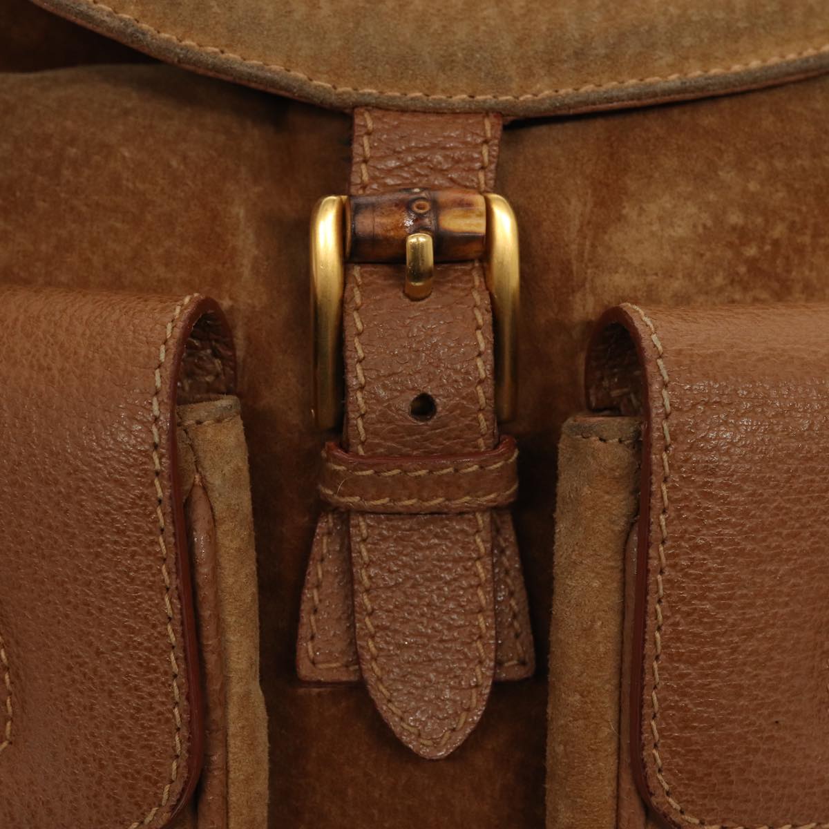 Gucci Bamboo Brown Suede Backpack Bag
