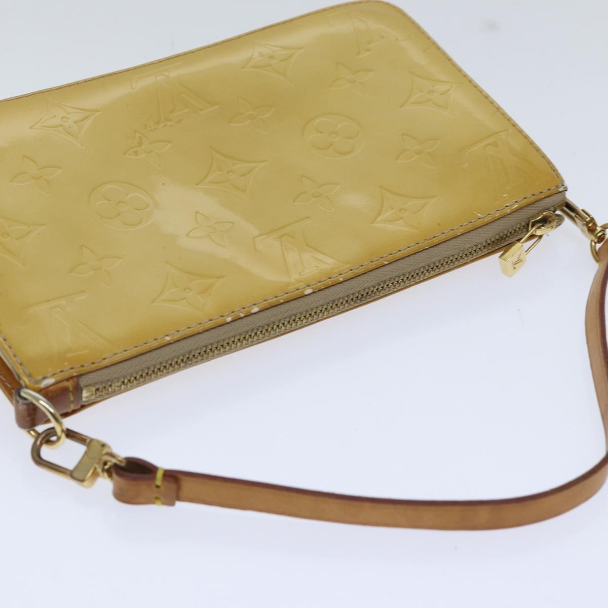 Louis Vuitton Lexington Yellow Patent Leather Clutch Bag