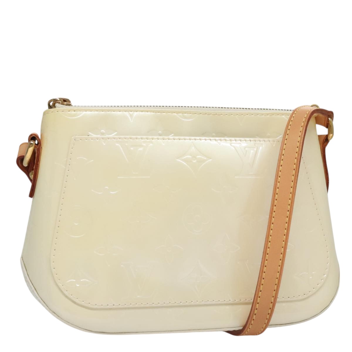 Louis Vuitton Minna White Patent Leather Shoulder Bag