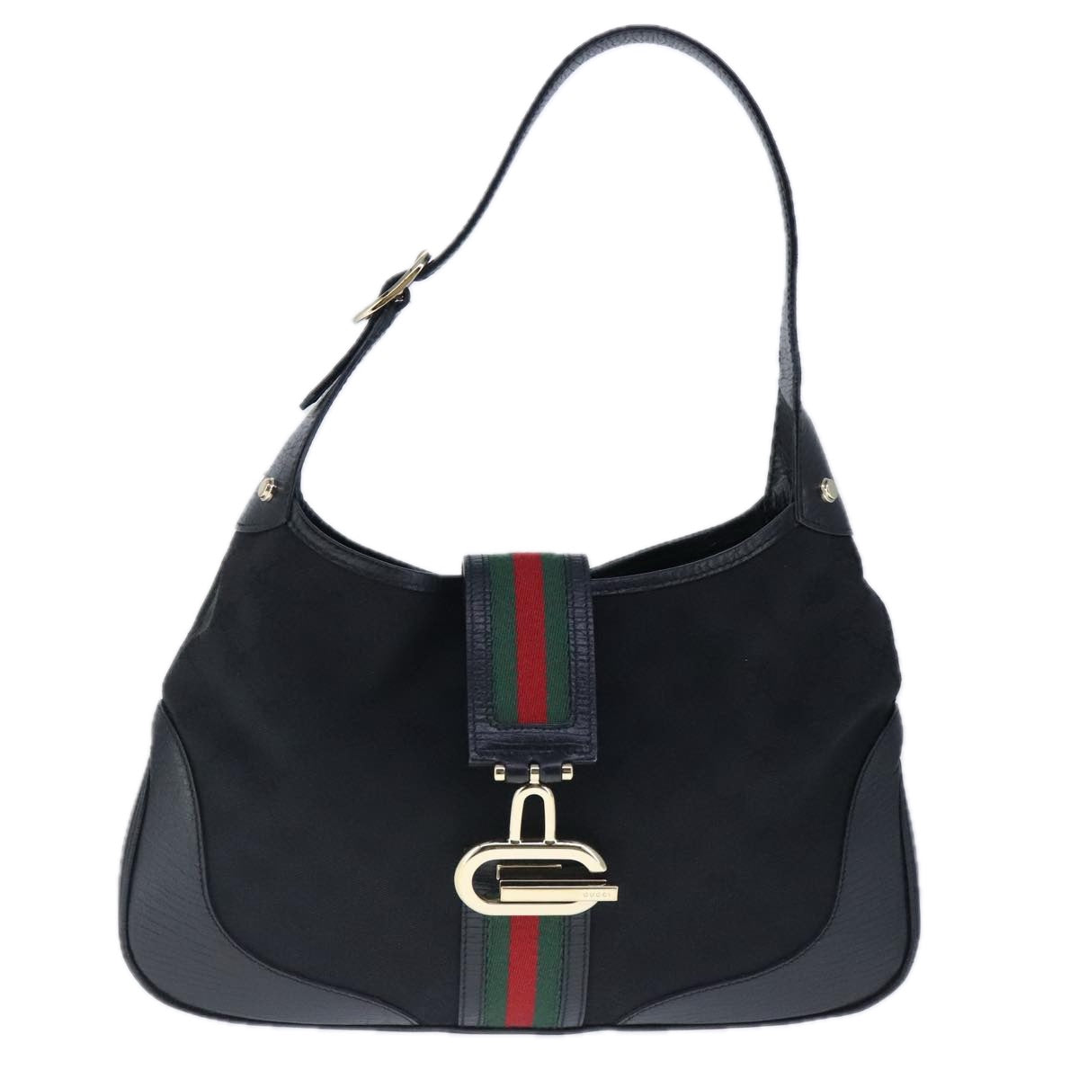 Gucci Sherry Black Canvas Shoulder Bag