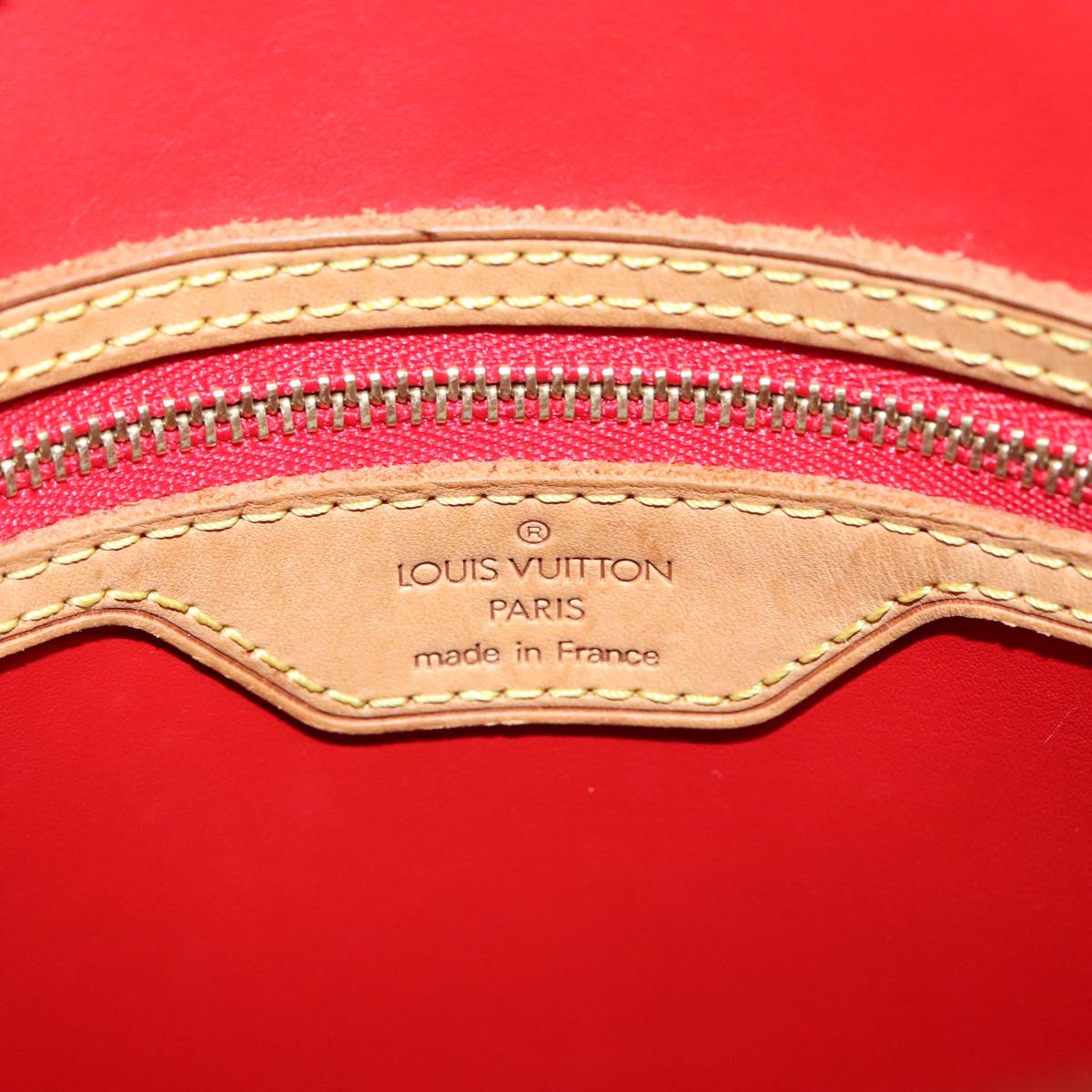 Louis Vuitton Bucket Red Patent Leather Tote Bag