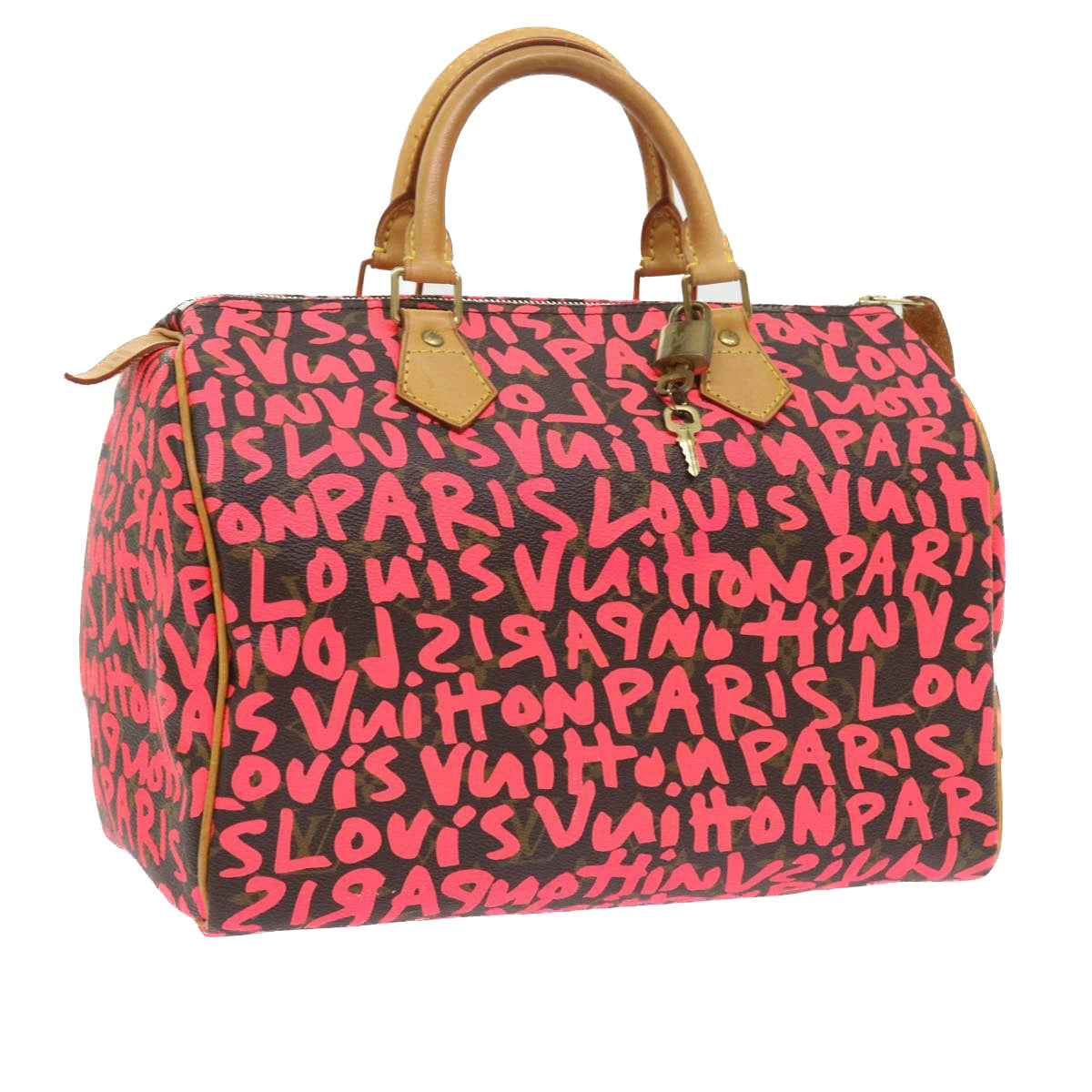 Louis Vuitton Speedy 30 Pink Canvas Handbag
