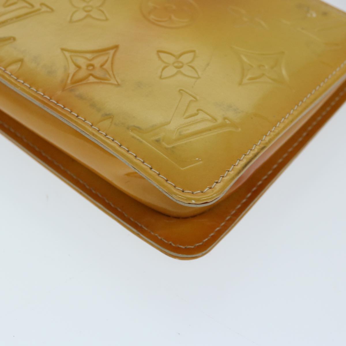 Louis Vuitton Lexington Beige Patent Leather Clutch Bag