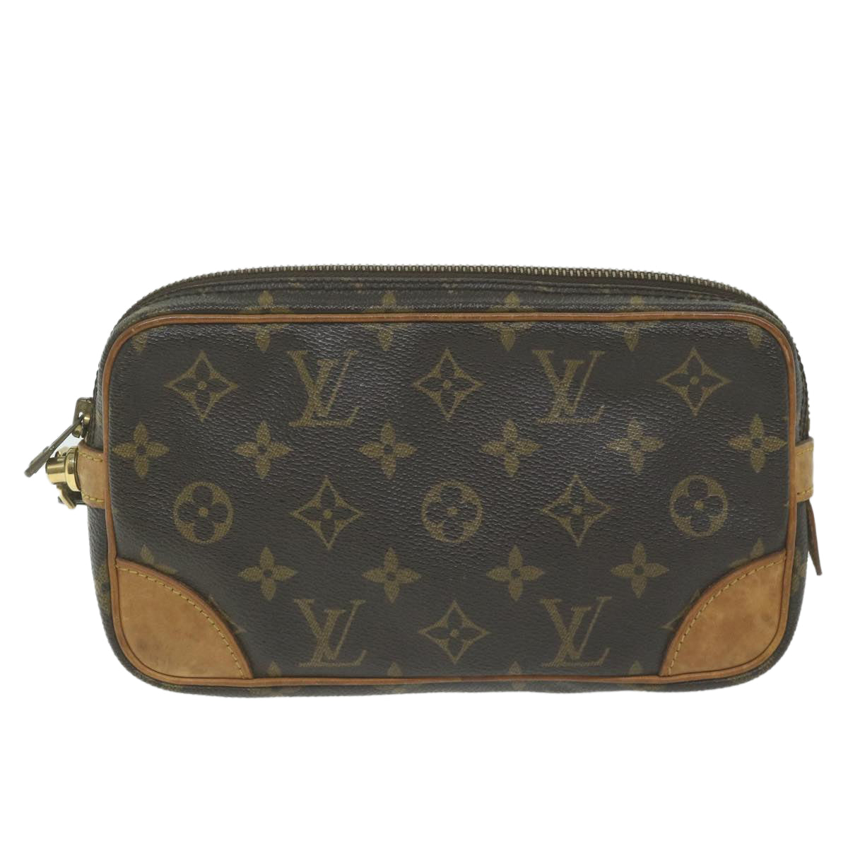 Louis Vuitton Marly Dragonne Brown Canvas Clutch Bag