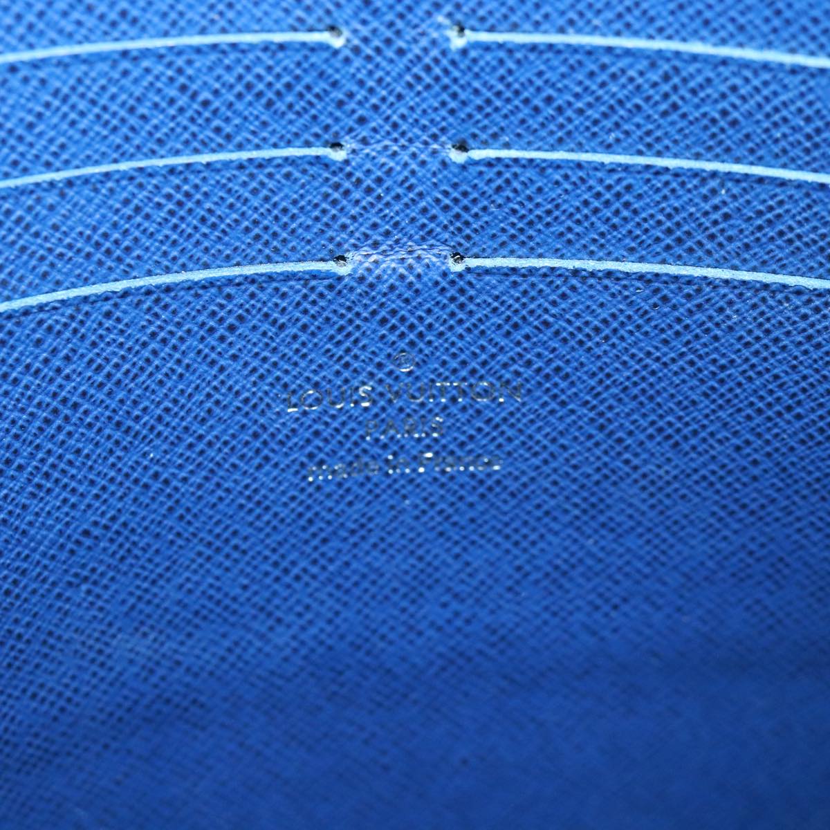 Louis Vuitton Pochette Voyage Blue Leather Clutch Bag