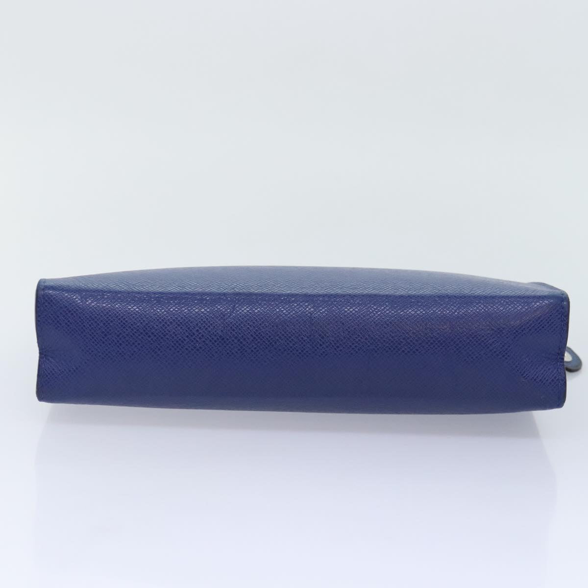 Louis Vuitton Pochette Voyage Blue Leather Clutch Bag