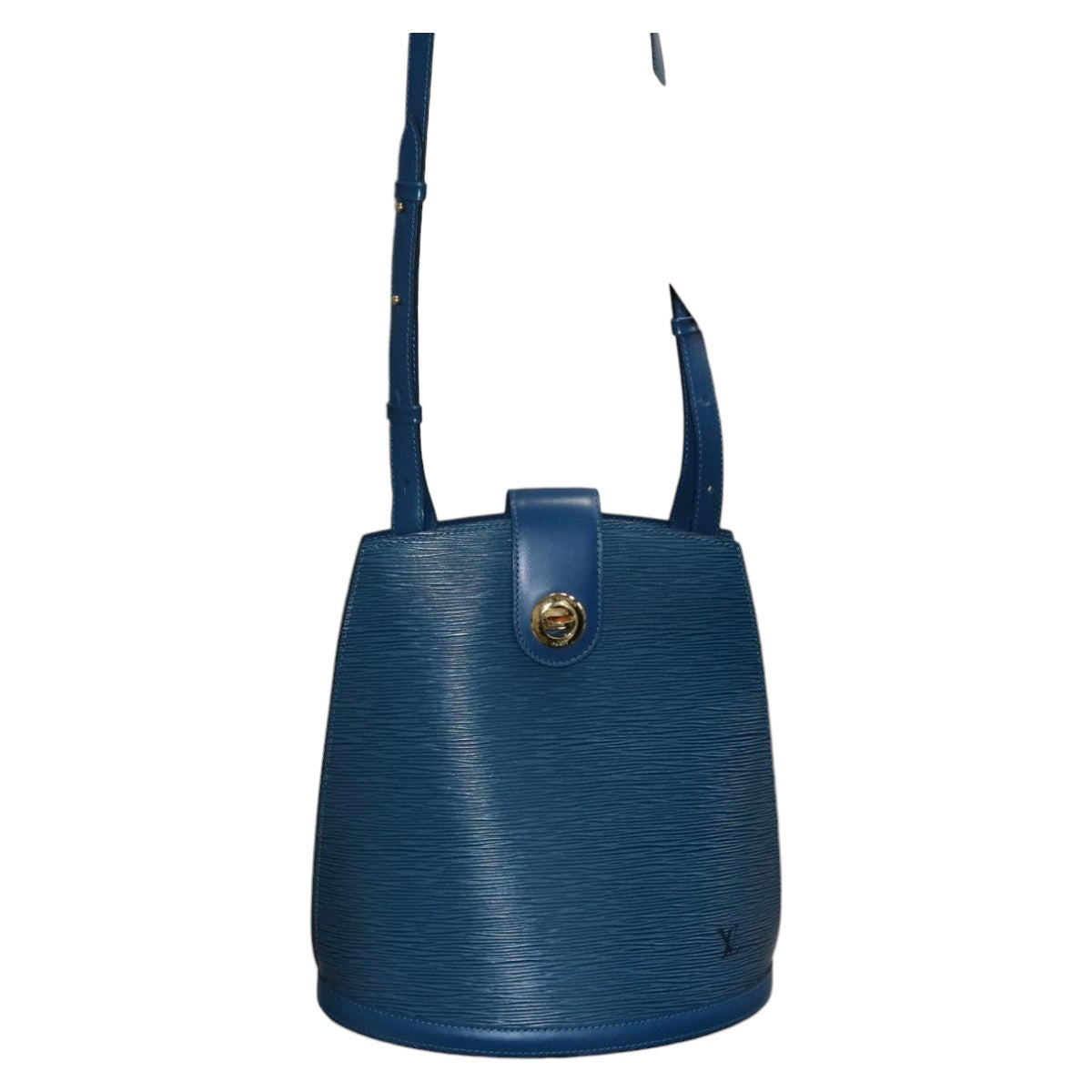 Louis Vuitton Cluny Blue Leather Shoulder Bag