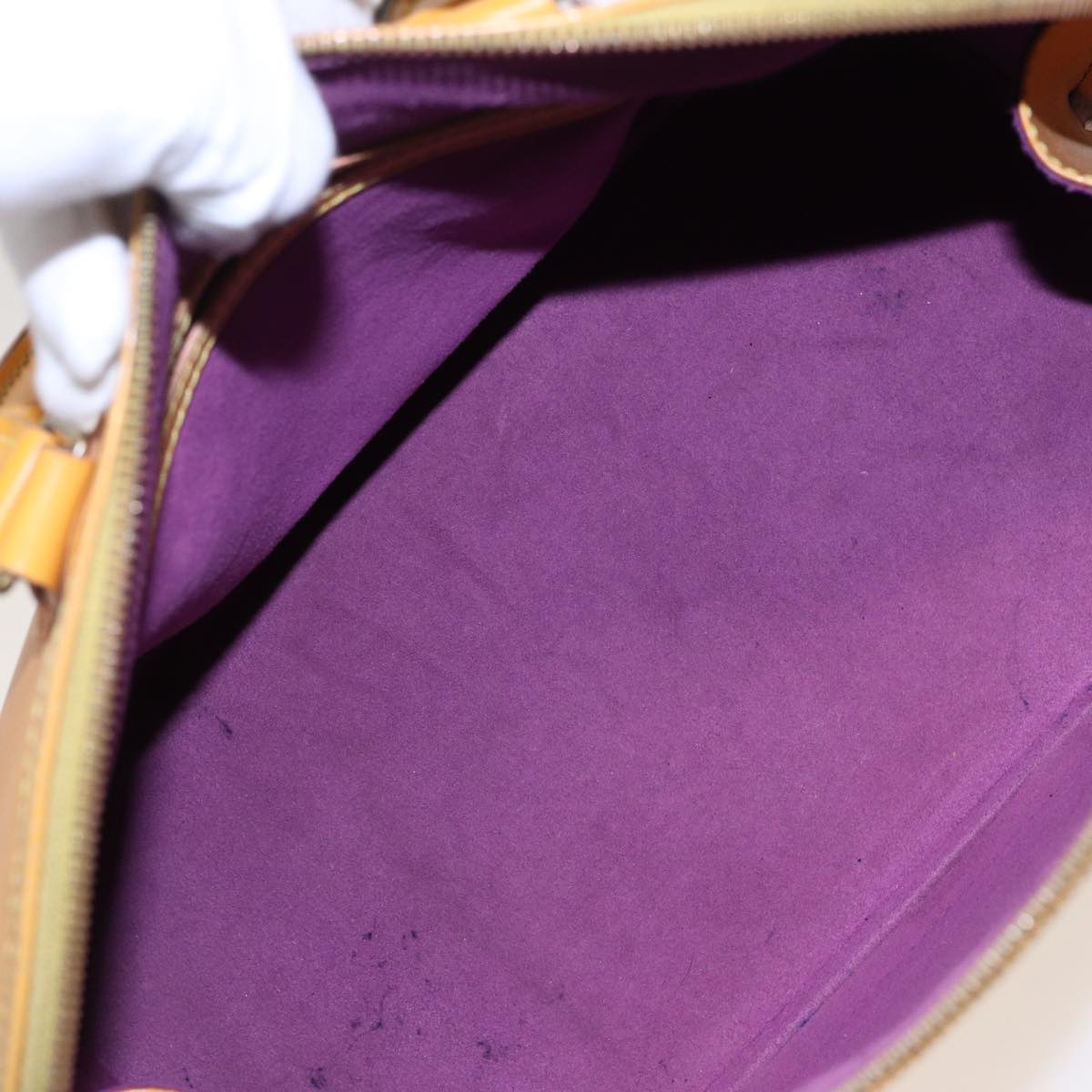 Louis Vuitton Alma Yellow Leather Handbag