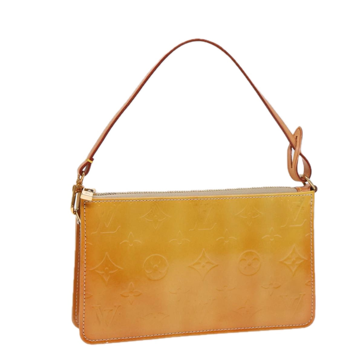 Louis Vuitton Lexington Beige Patent Leather Clutch Bag