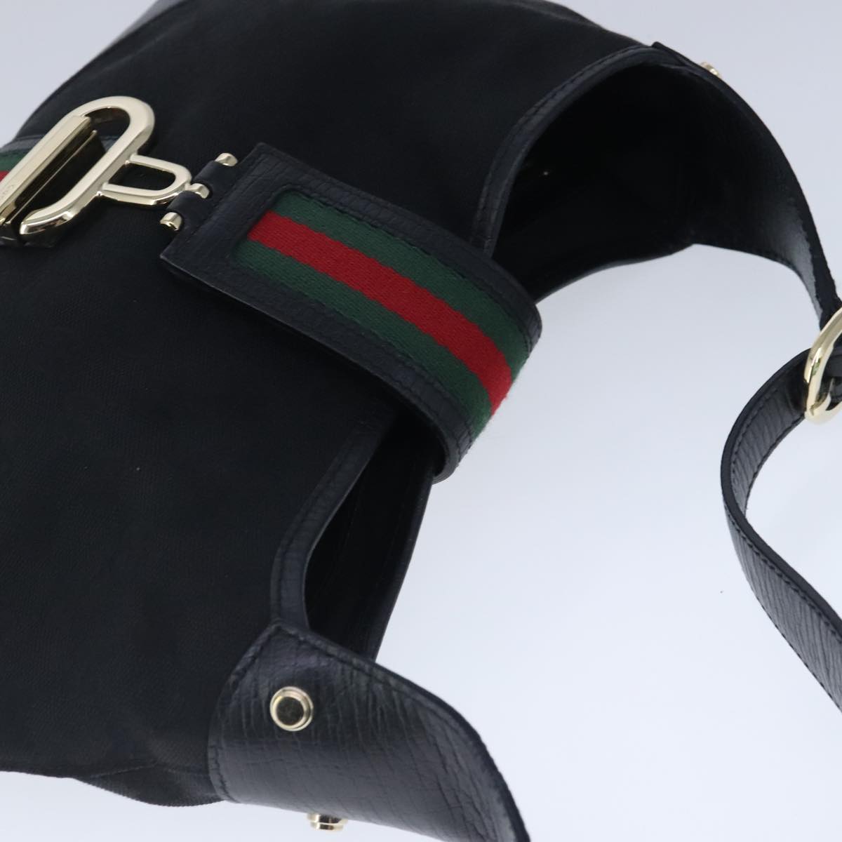 Gucci Sherry Black Canvas Shoulder Bag