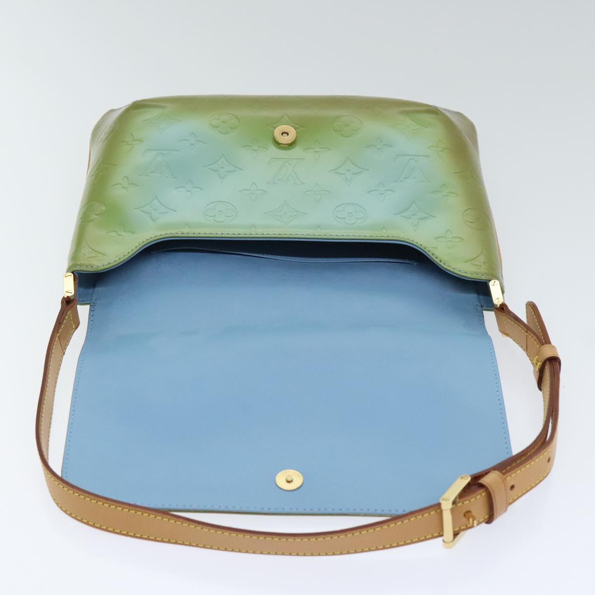 Louis Vuitton Thompson Street Green Patent Leather Shoulder Bag