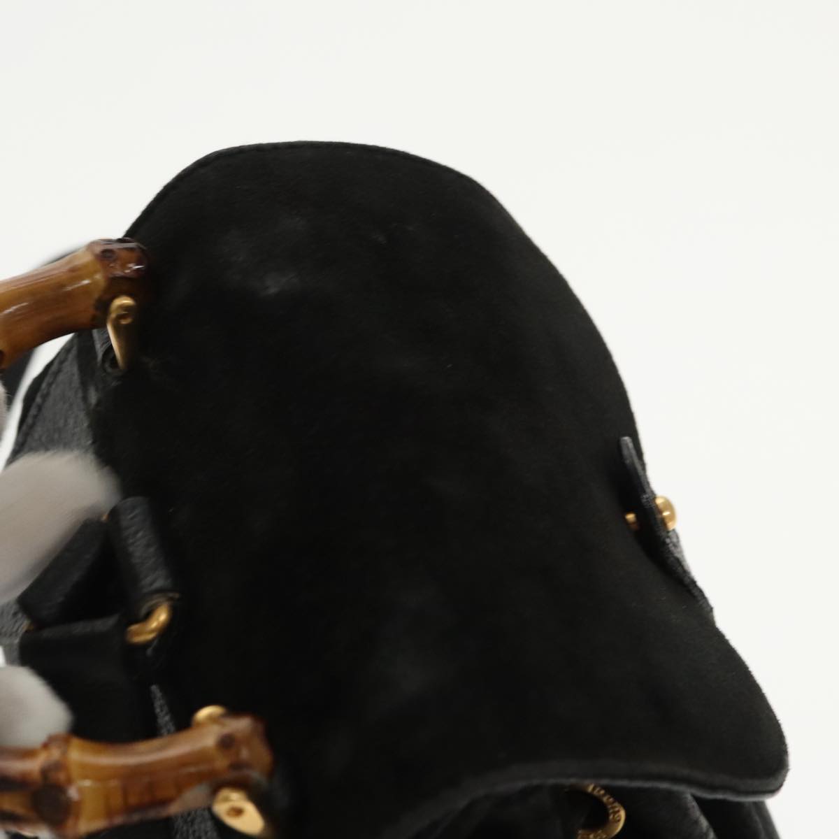 Gucci Bamboo Black Suede Backpack Bag