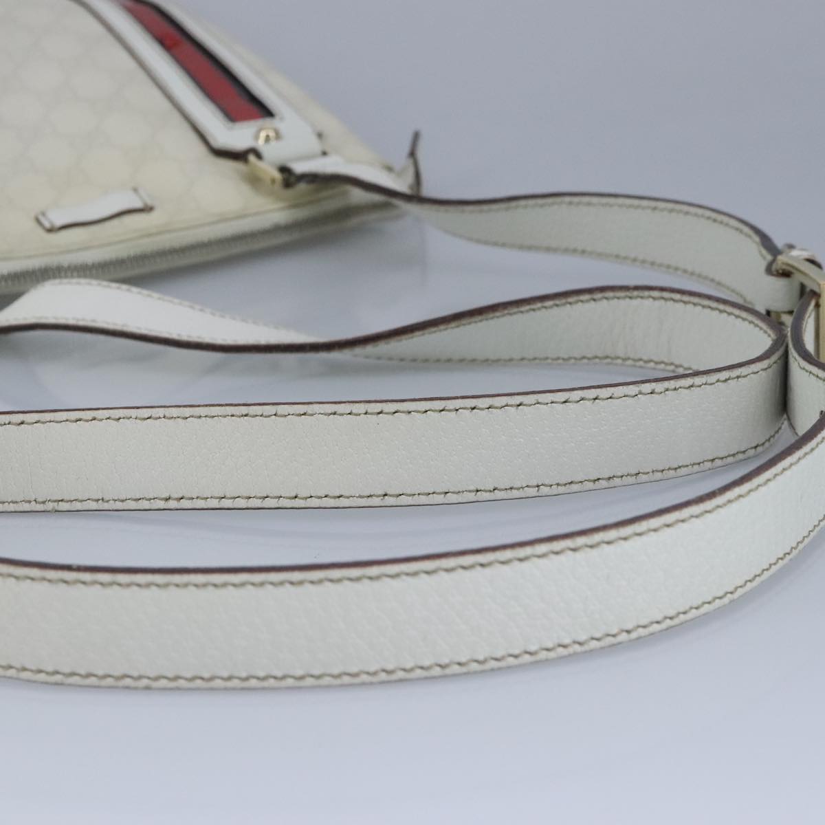 Gucci Ophidia White Canvas Shoulder Bag