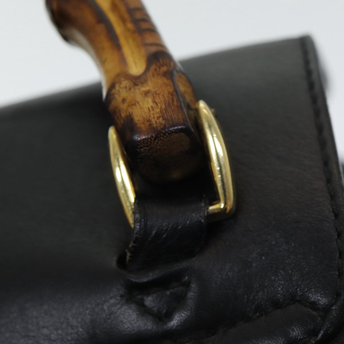 Gucci Bamboo Black Leather Backpack Bag
