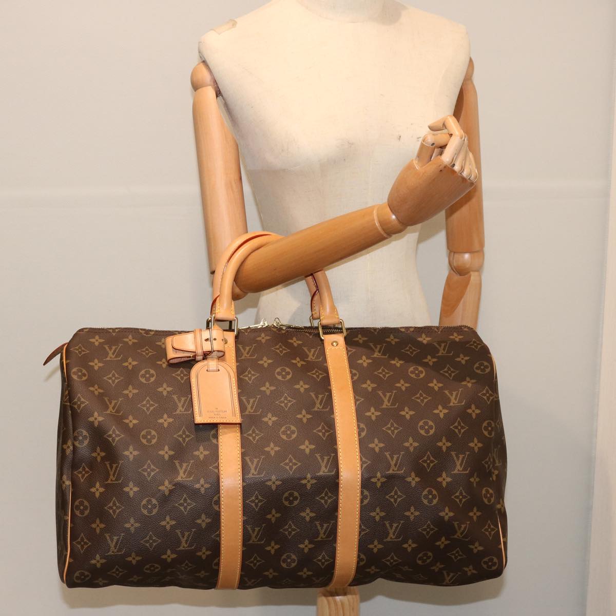 Louis Vuitton Keepall 50 Brown Canvas Travel Bag