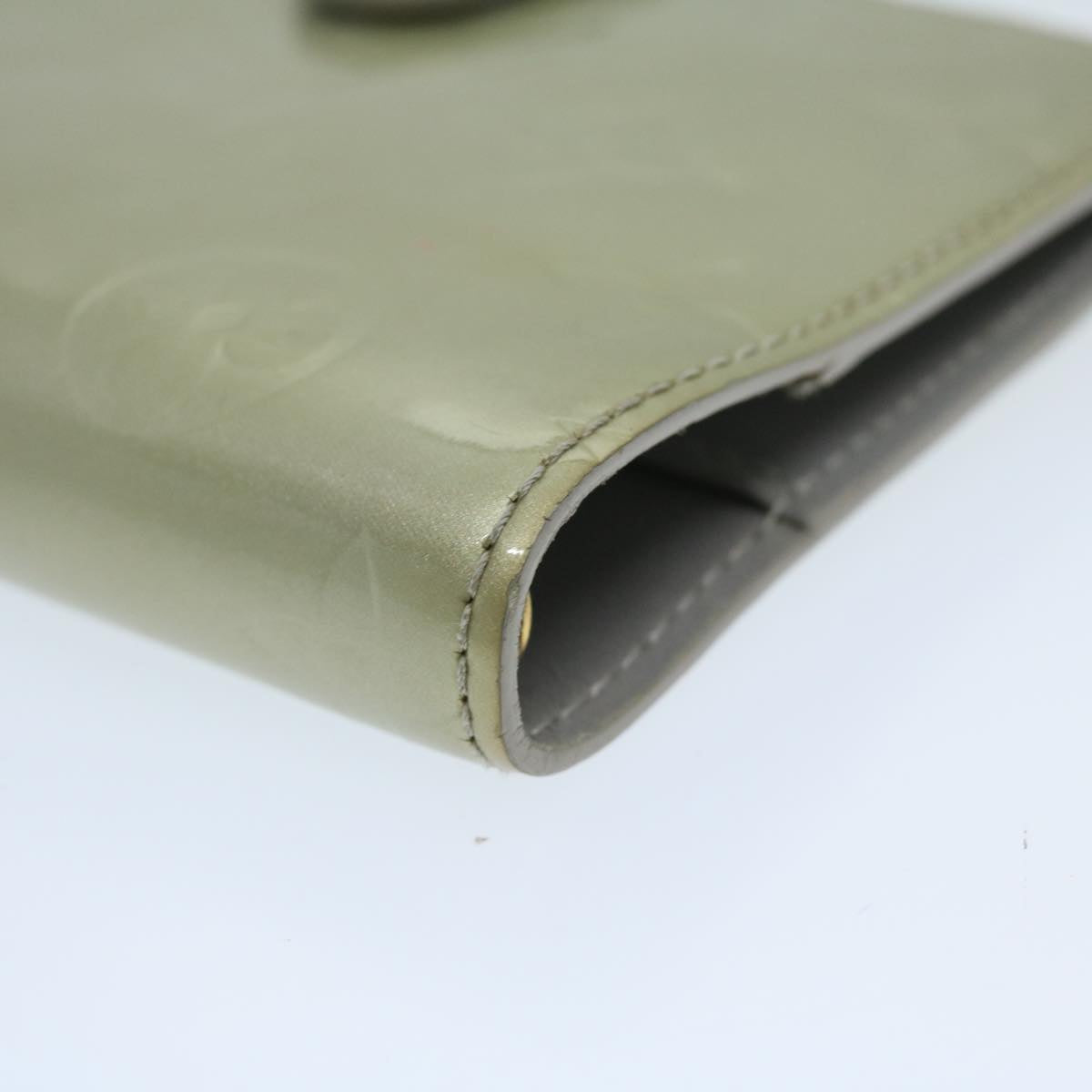 Louis Vuitton Agenda Pm Grey Patent Leather Wallet
